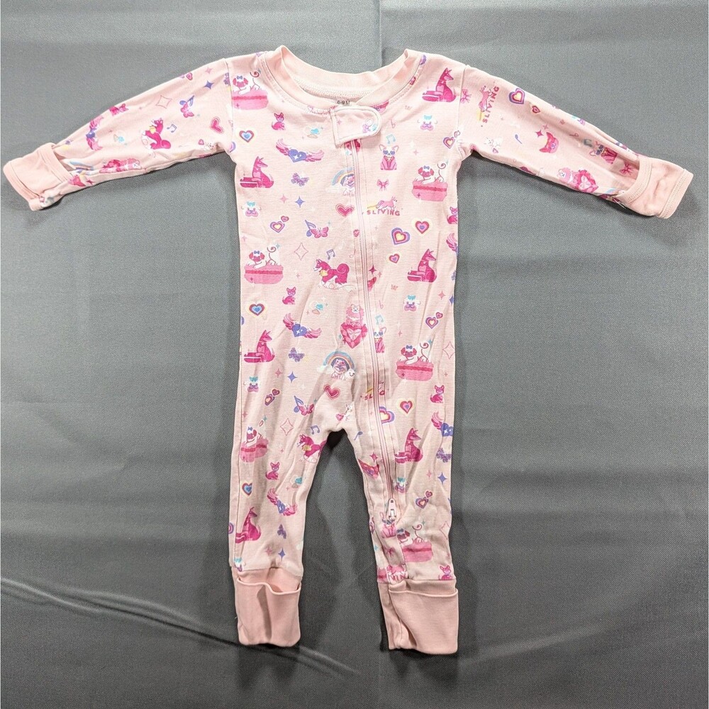Paris Hilton Sliving Babygirl One Piece Pajama Zip Up Size 6-9m